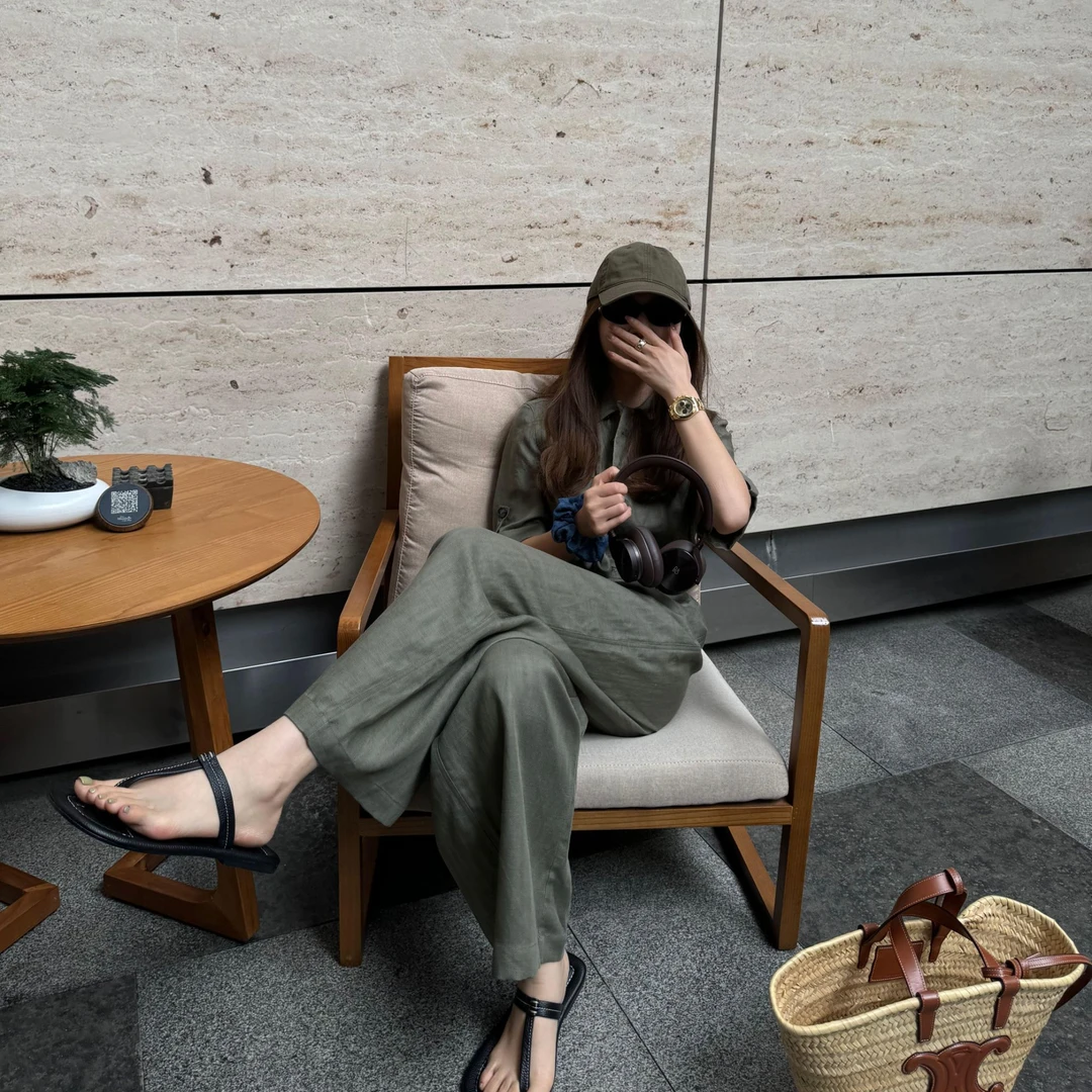 【ASHLEYASS】简约复古显瘦休闲宽松衣服连体裤LST240273Y