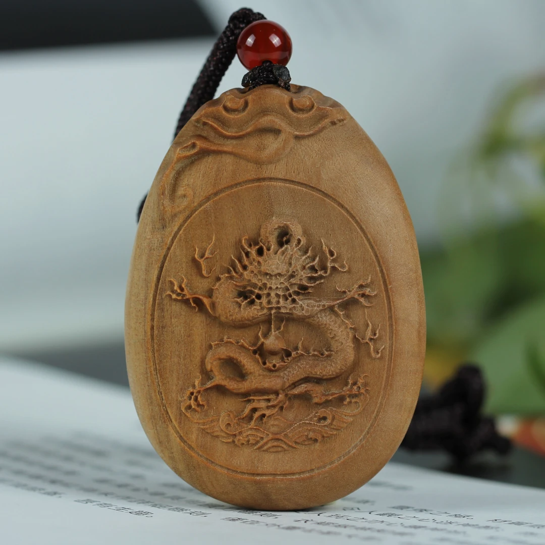 汇安【龙】十二生肖印度老山檀老料檀香雕刻挂件【包邮送运费险】