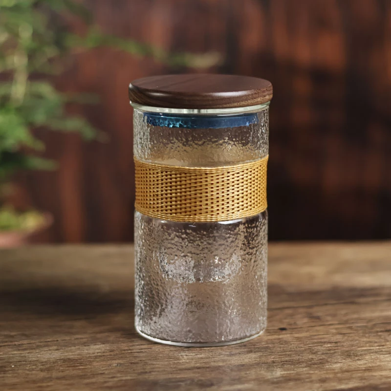 【细物慢造】竹扣锤纹玻璃茶水分离杯（PY142）