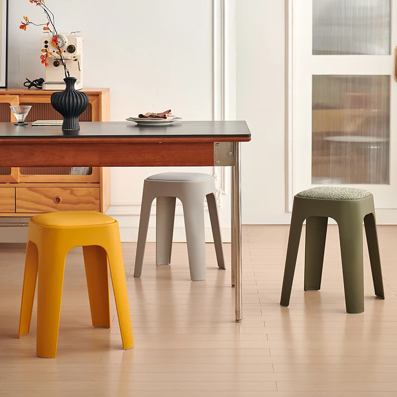 【冬季新品】软包凳意式网红餐桌凳凳家用可叠放收纳凳套凳餐椅家用