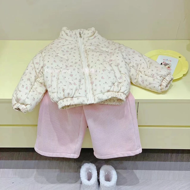 【清仓 no退no还】女童碎花夹棉外套棉服  4384
