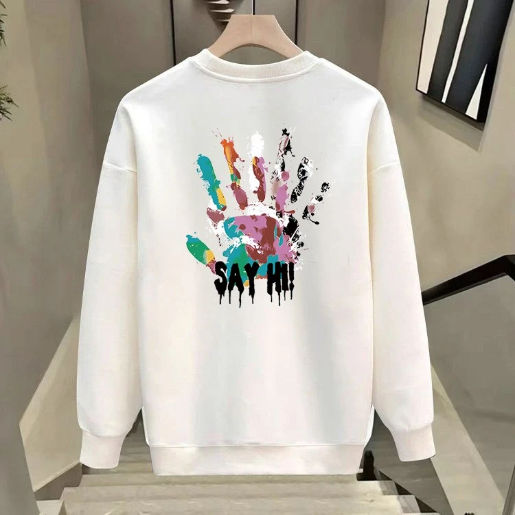 秋冬新款重磅长袖圆领卫衣男装韩版加绒加厚宽松港风情侣装上衣潮