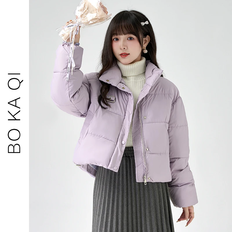 帛卡琪2023冬季新款立领韩版加厚棉服女小个子短款保暖休闲面包服