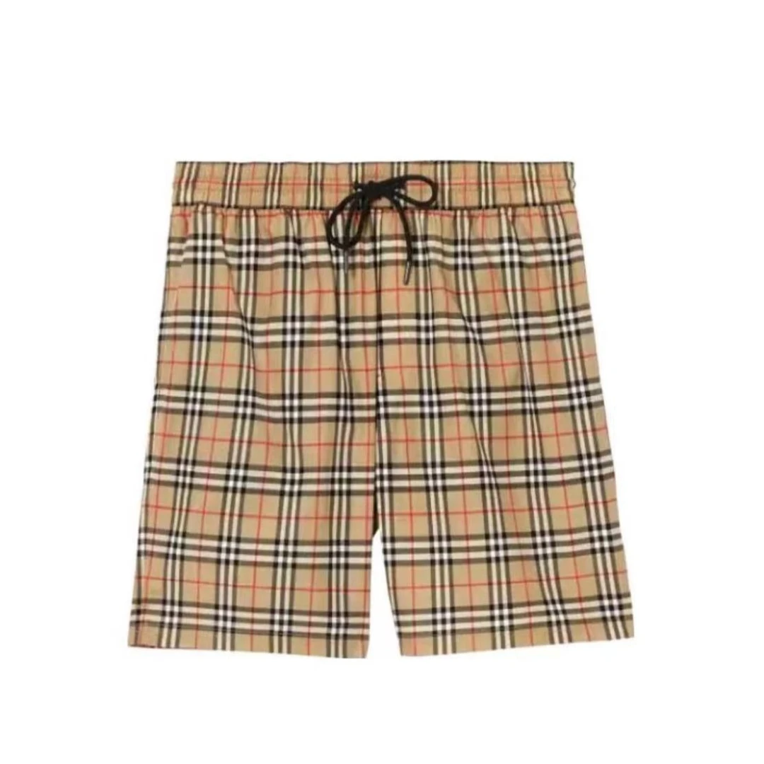 全新未使用 BURBERRY/博柏利 经典格纹抽绳短裤沙滩裤男女同款