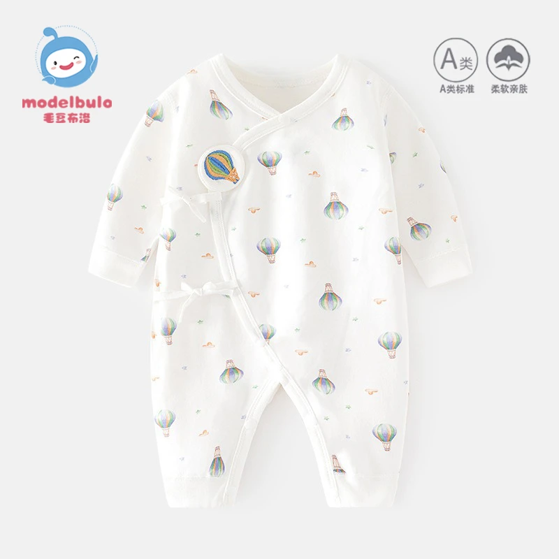 新生儿衣服0-6个月婴儿宝宝衣服家居内衣连体衣纯棉蝴蝶哈衣春秋