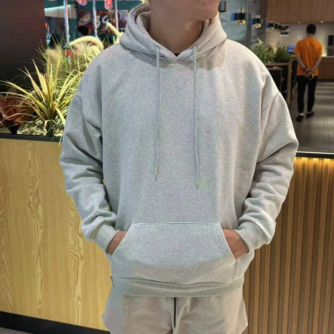 卫衣纯色男款400克重磅加绒加厚2024新款连帽时尚百搭款情侣外套