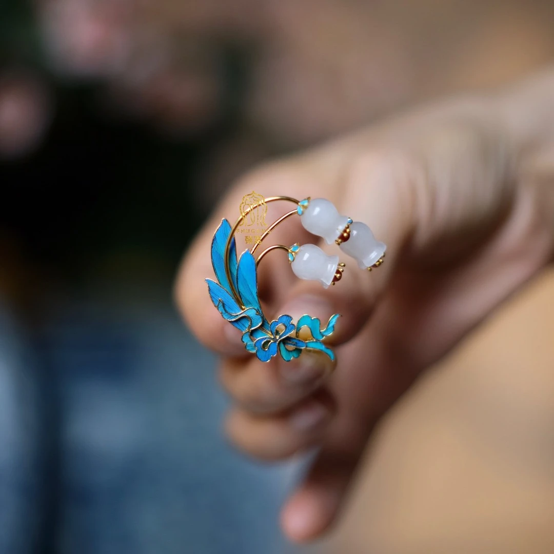 合金羽毛胸针 殊宫铃兰花胸针