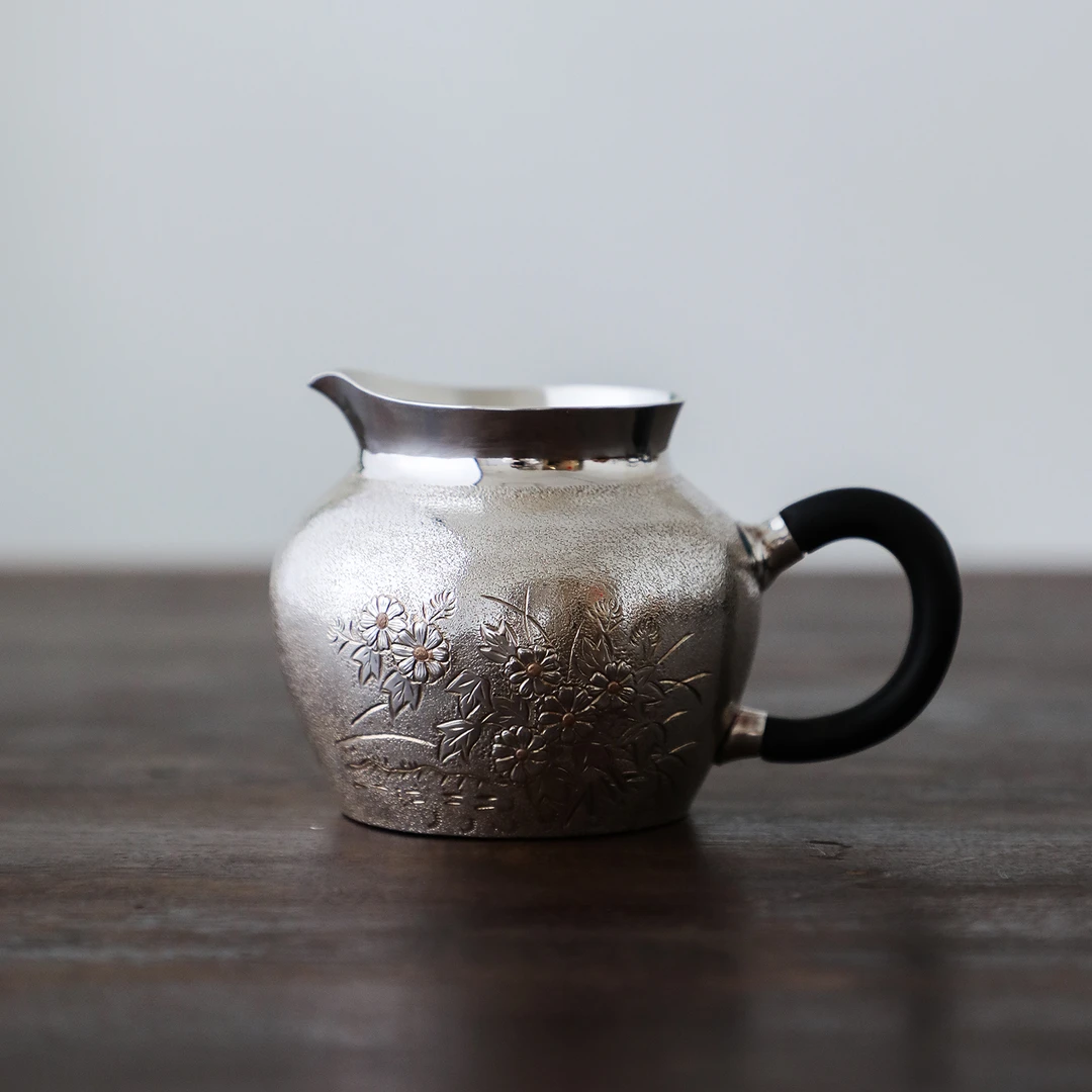 小雏菊公道杯足银999手工一张打防烫分茶器匀杯190ml