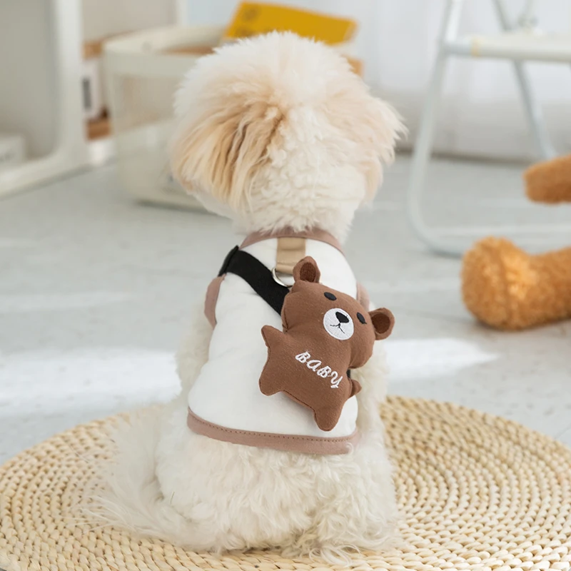 嬉皮狗——春夏季薄款立体动物挎包牵引背心约克夏比熊幼犬服饰0129