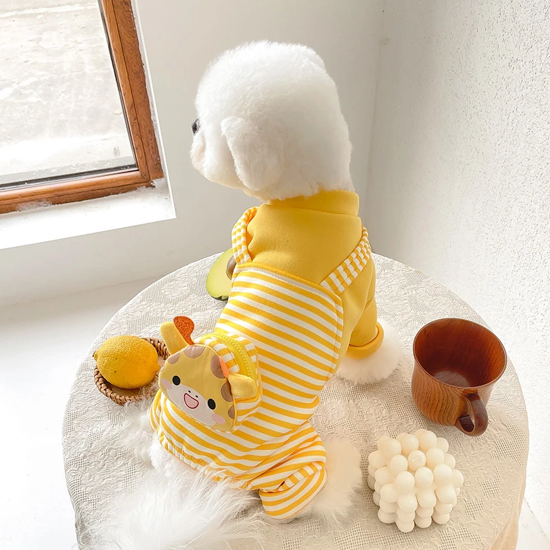 [达人]狗狗衣服条纹挎包秋冬装四脚猫狗小型幼犬宠物保暖衣服9328