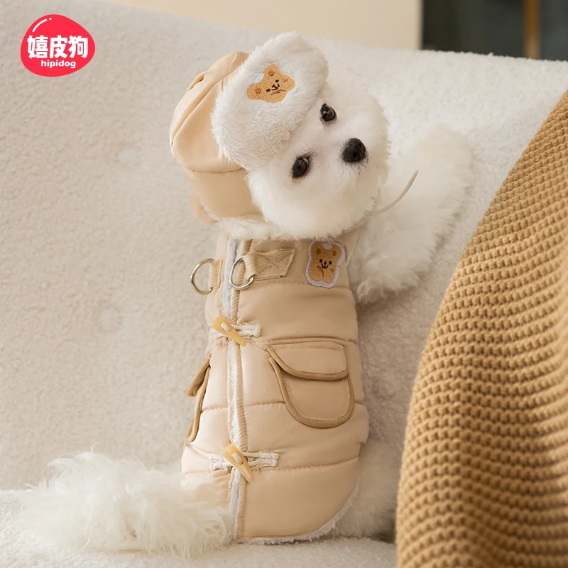 嬉皮狗——狗狗秋冬保暖衣服牛角扣翻领马甲成猫幼猫冬天宠物衣1297