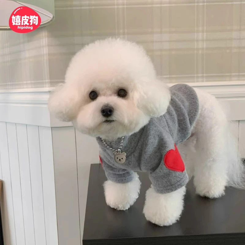 [达人]狗狗怦然心动打底衫保暖小型犬比熊泰迪两脚衣服6124