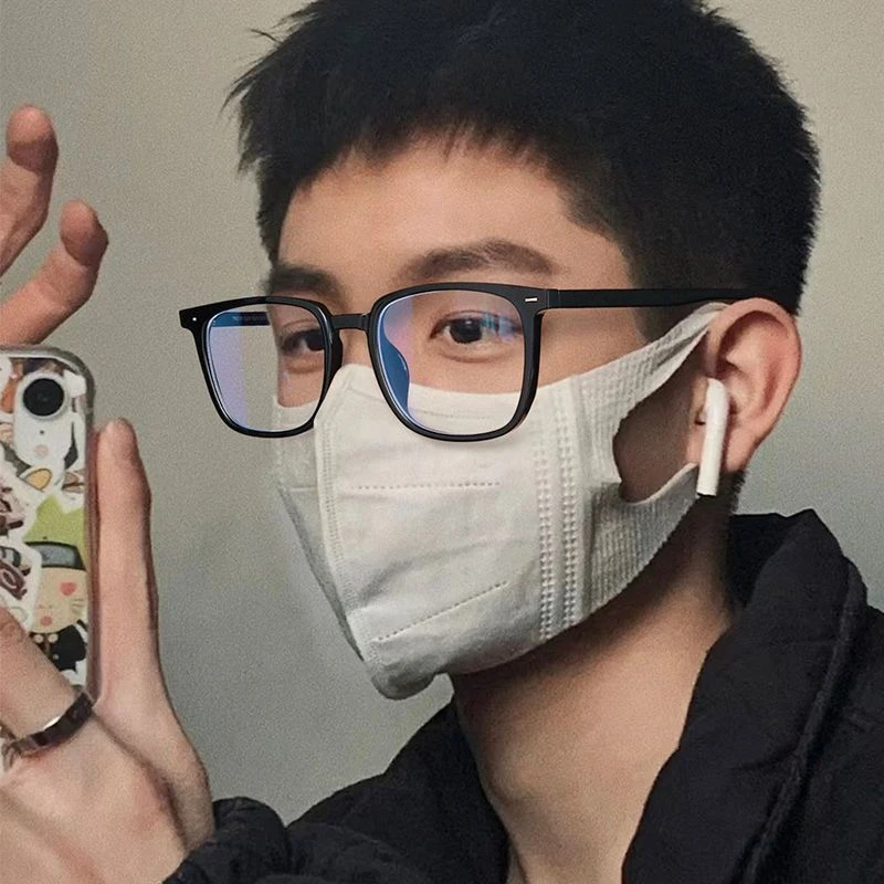 防蓝光辐射眼镜近视男款黑框眼镜可配度数男女同款韩版潮大脸显瘦