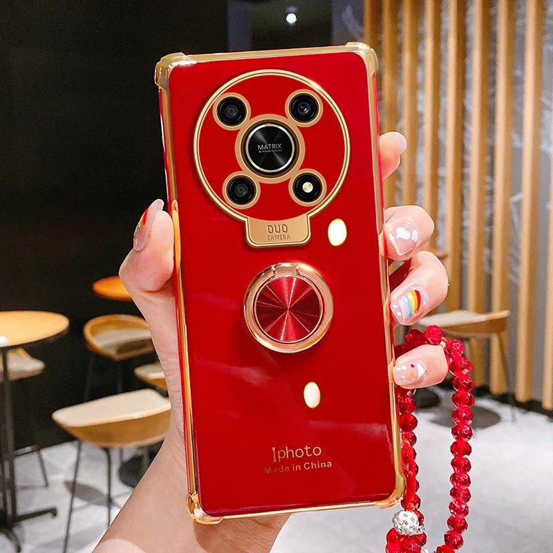 荣耀X30手机壳新款华为X30奢华珠链女款防摔套honor挂绳硅胶外壳