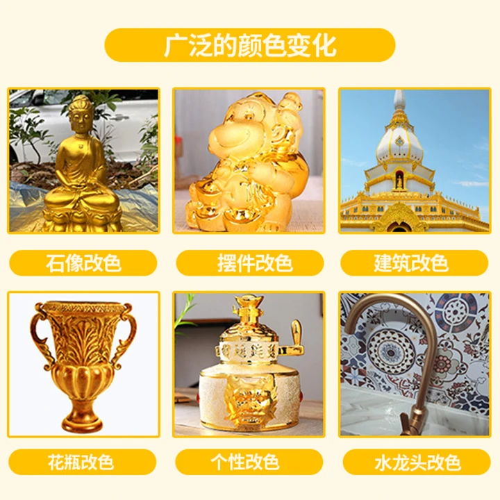 龙菲净味超亮水性金箔漆黄金漆外墙牌匾碑文佛像描字闪光装饰