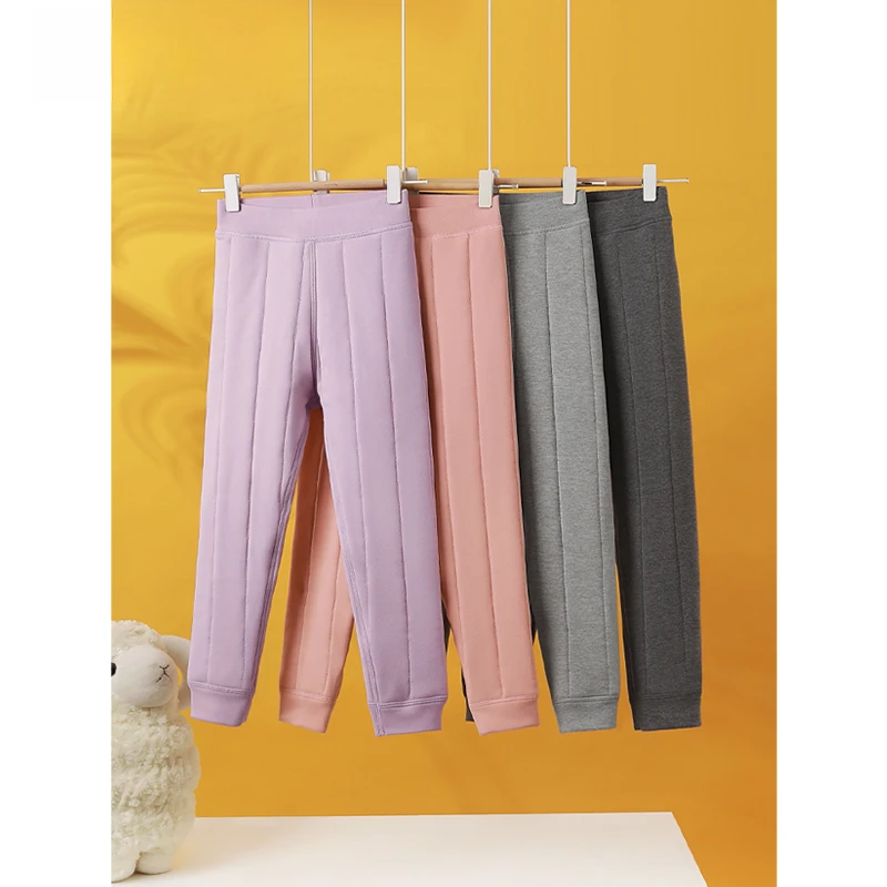 儿童款 冬季加绒加厚三层保暖单裤