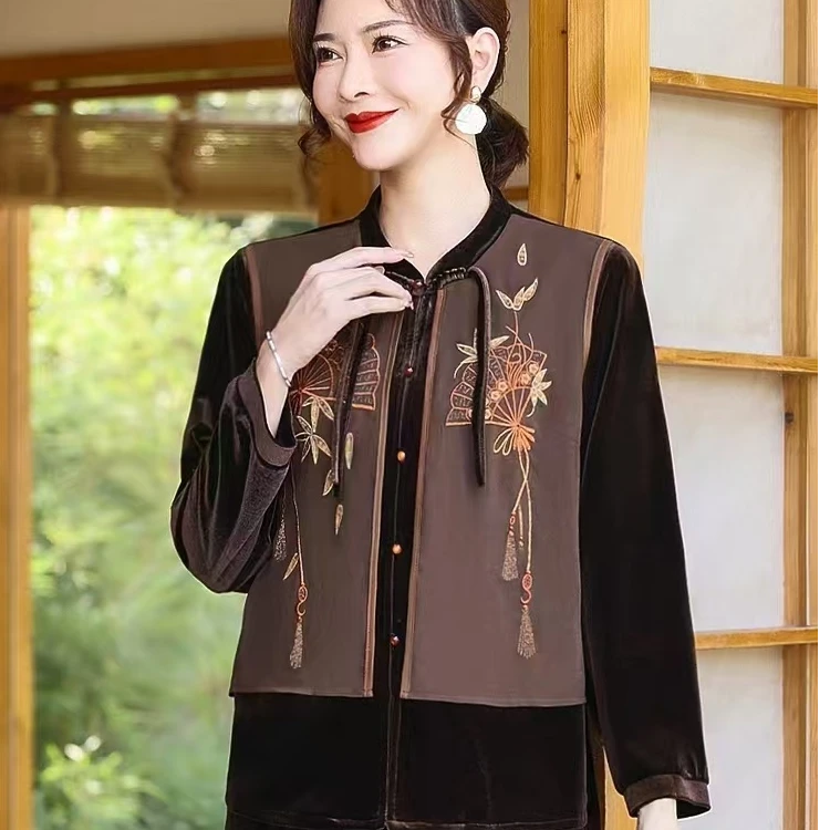 861 新款女士时尚国风两件套套装 三楼