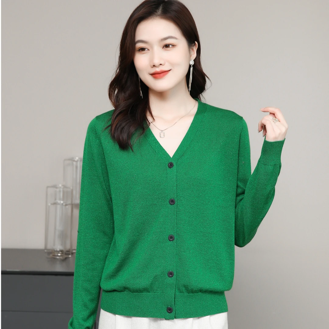 韩衣奇迹气质高档百搭设计感女装V领秋冬温柔长袖时尚开衫