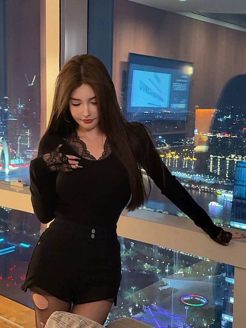 GUIDI GUDI【致命诱惑】气质蕾丝休闲长袖上衣T恤 T9441101H