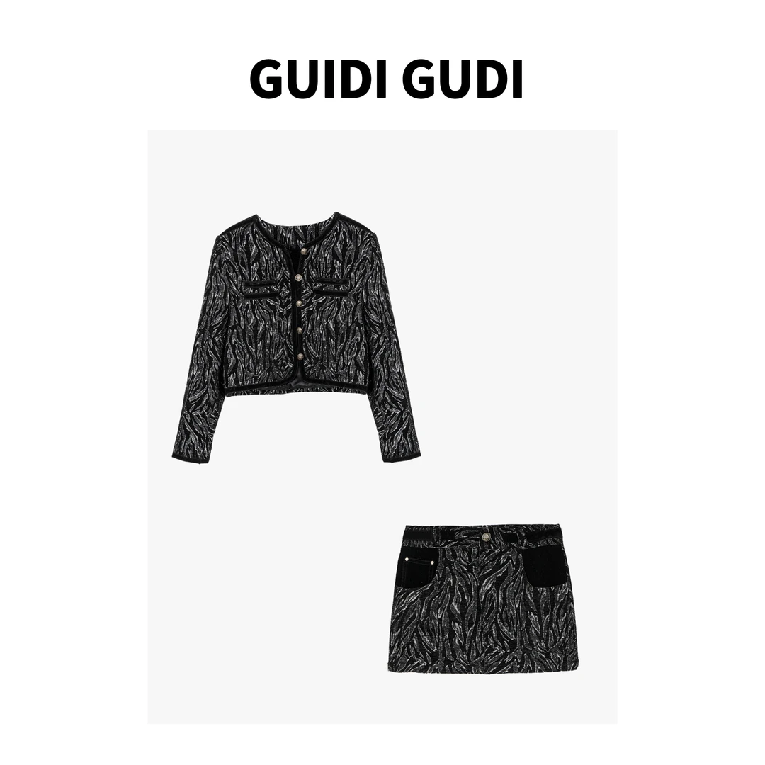 GUIDI GUDI【液体流动】气质上衣外套+半裙套装汉服 D9430273H