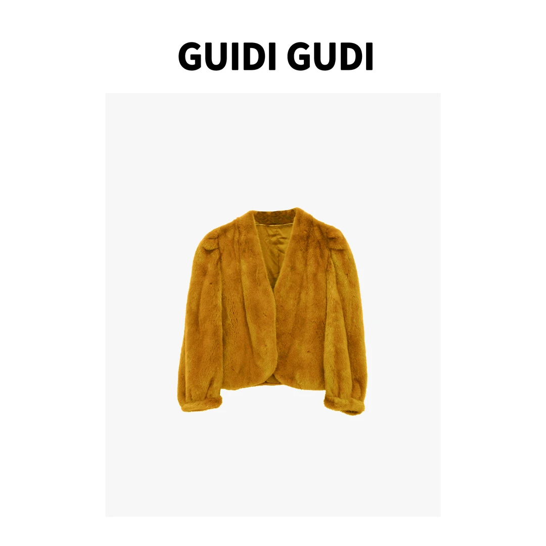 GUIDI GUDI【贵妇必入】气质贵妇高定时尚百搭毛毛外套 W9430476H