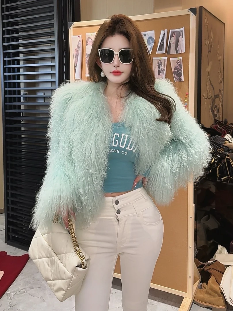 GUIDI GUDI【等烟雨】气质休闲贵妇长袖毛毛外套 W9441537H