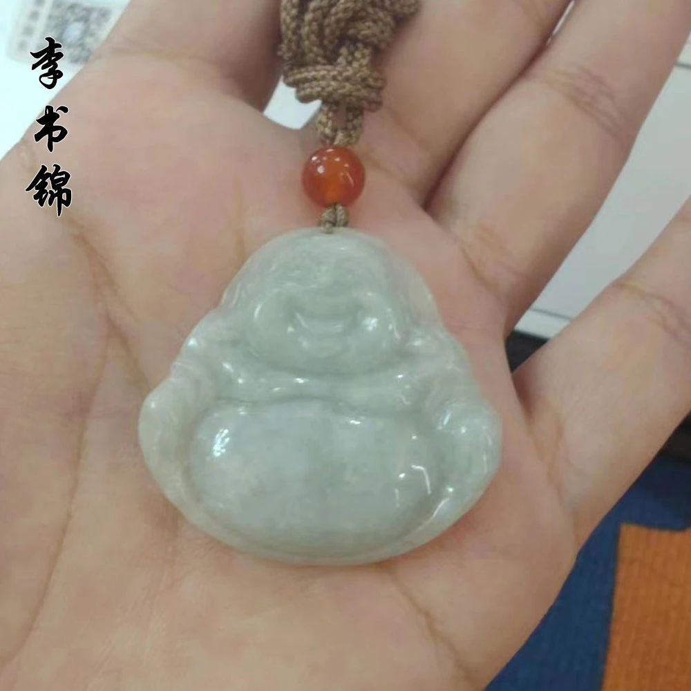 李书锦保真天然翡翠佛公吊坠 A1029 单个 多样性发货（一凡）