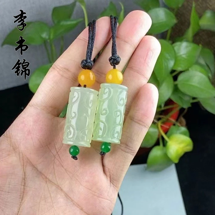 李书锦保真天然岫玉转转吊坠 单个 多样性发货