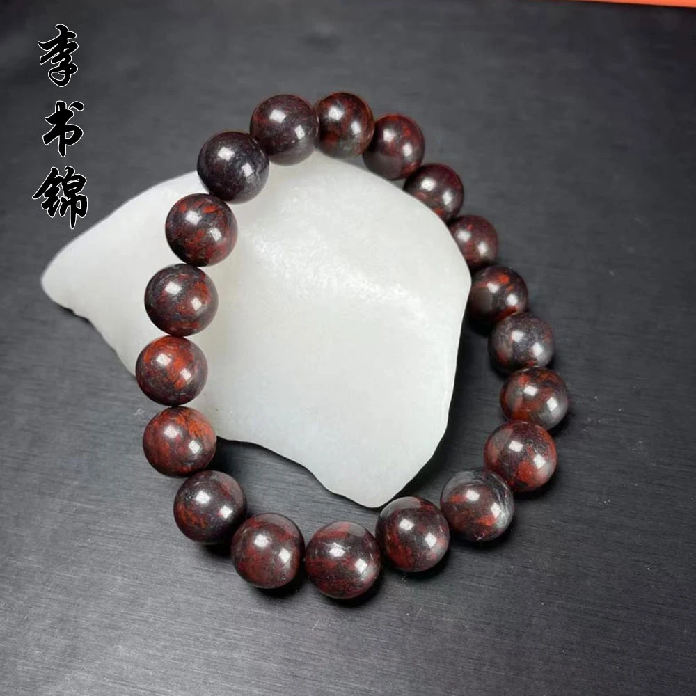 李书锦保真天然鸡血玉手串（卡10左右）