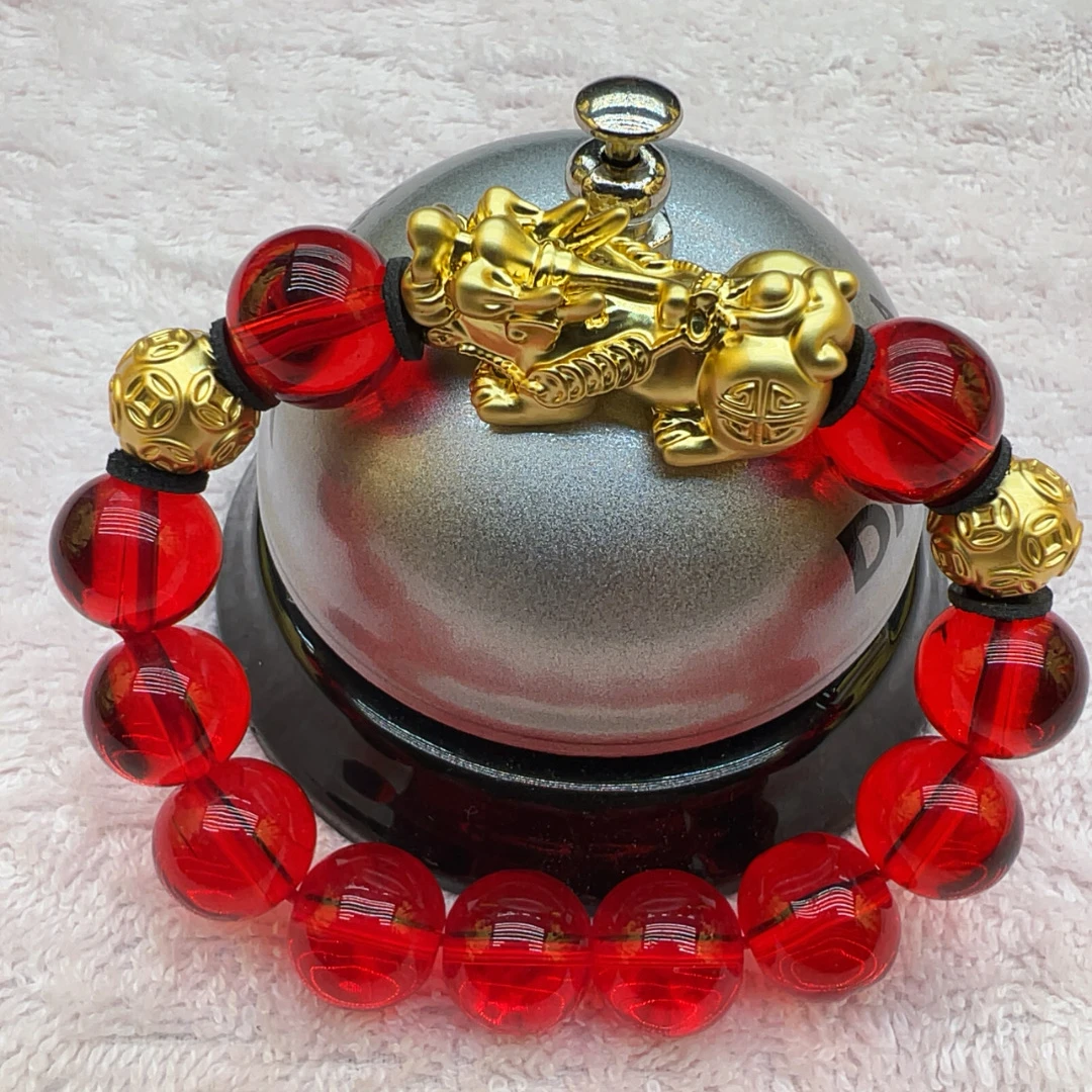 铜合金手链 【实心5D】如意金色男女时尚霸气貔貅手链轻奢精美情侣