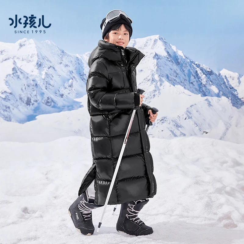 【亲子款】水孩儿童装冬季女童外套男童羽绒服加长克轻保暖防风时尚