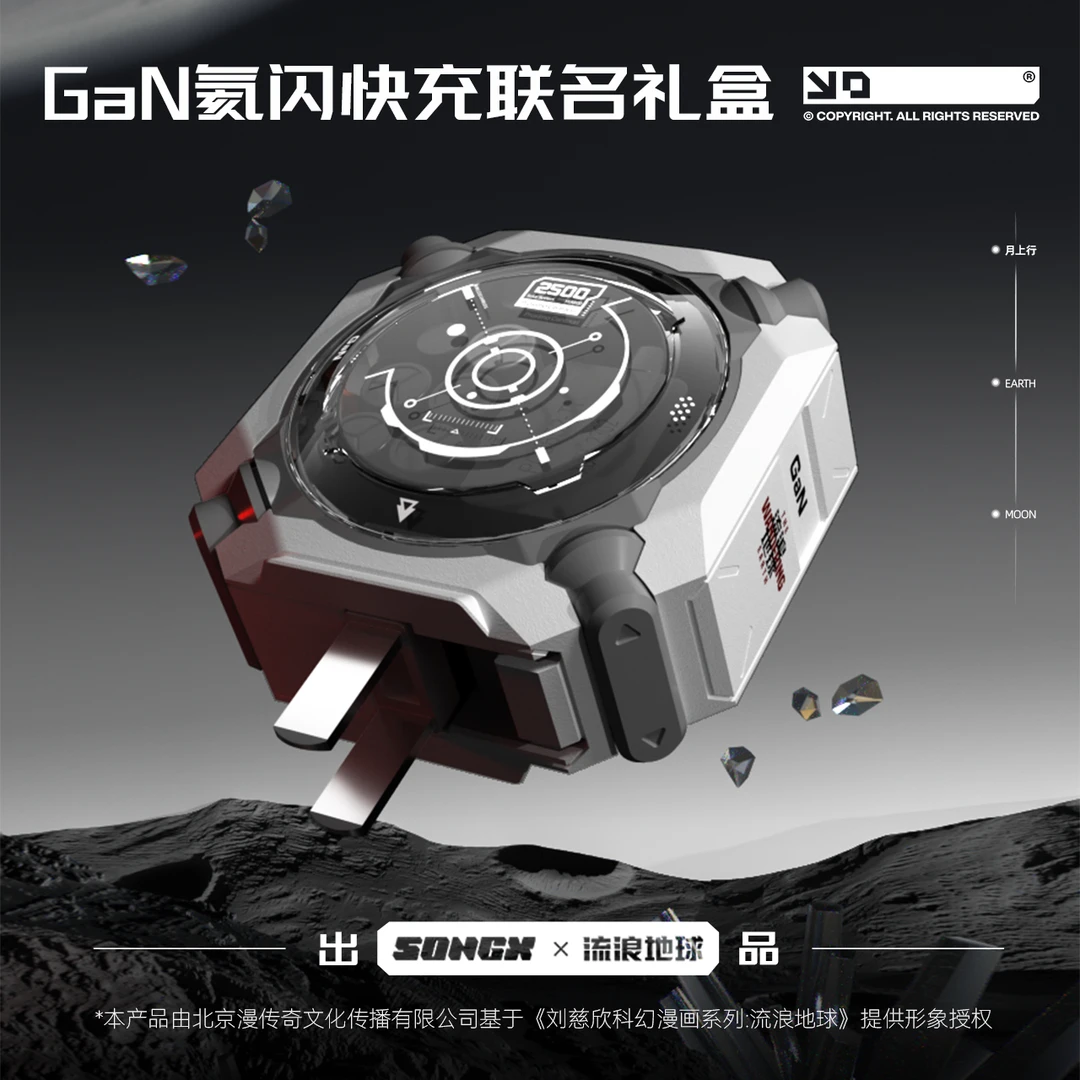 DIQUB帝柯赛博流浪联名款氮化镓70W智能分流快充头三分头充电器