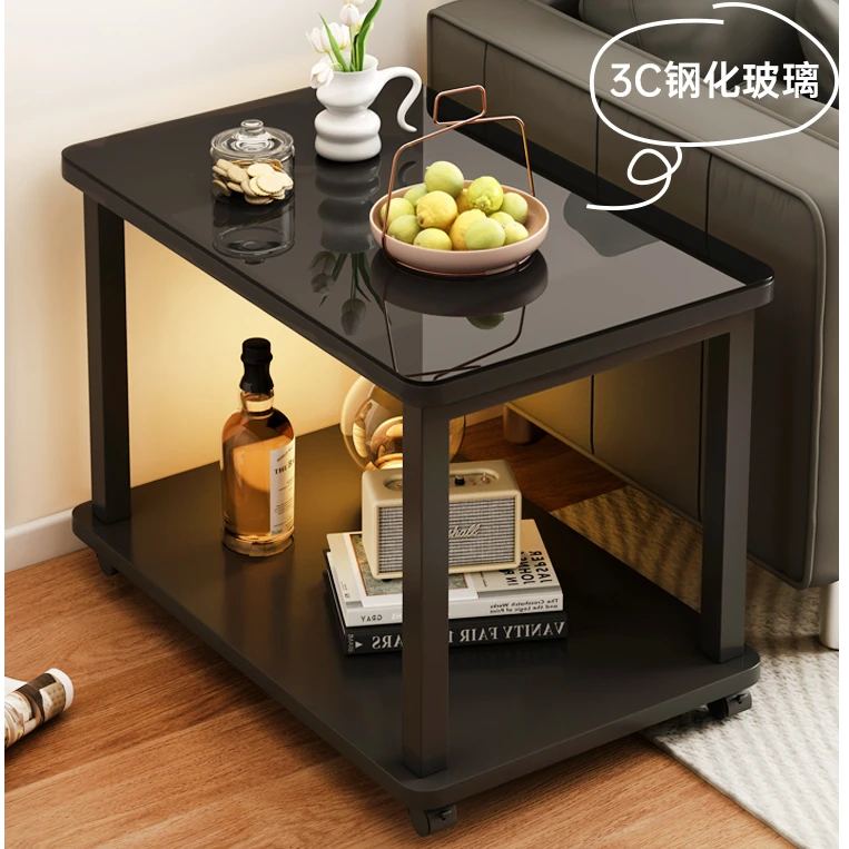 【逸品家具】沙发边几客厅家用可移动轻奢玻璃茶几小户型阳台小茶桌