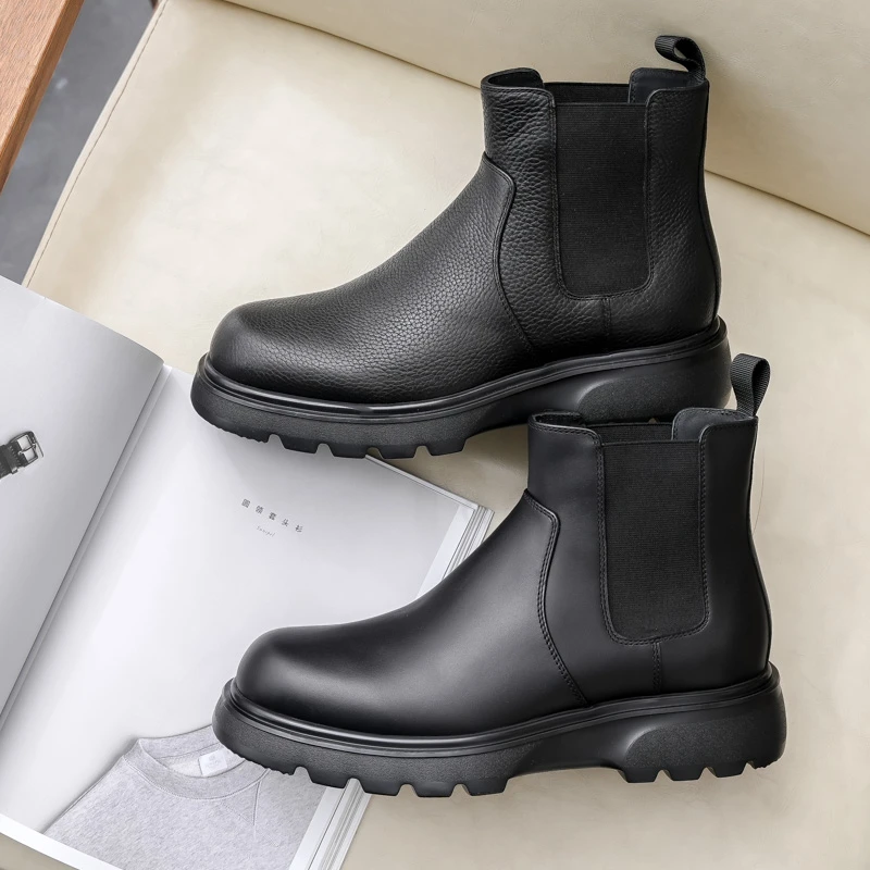 切尔西靴LC4102男士秋冬季高档皮靴头层牛皮真皮休闲时尚百搭高帮