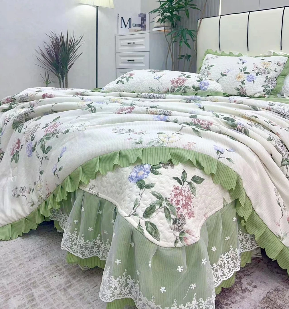 《有氧泡泡棉》大豆纤维花边夏凉被200*230（可机洗）4斤