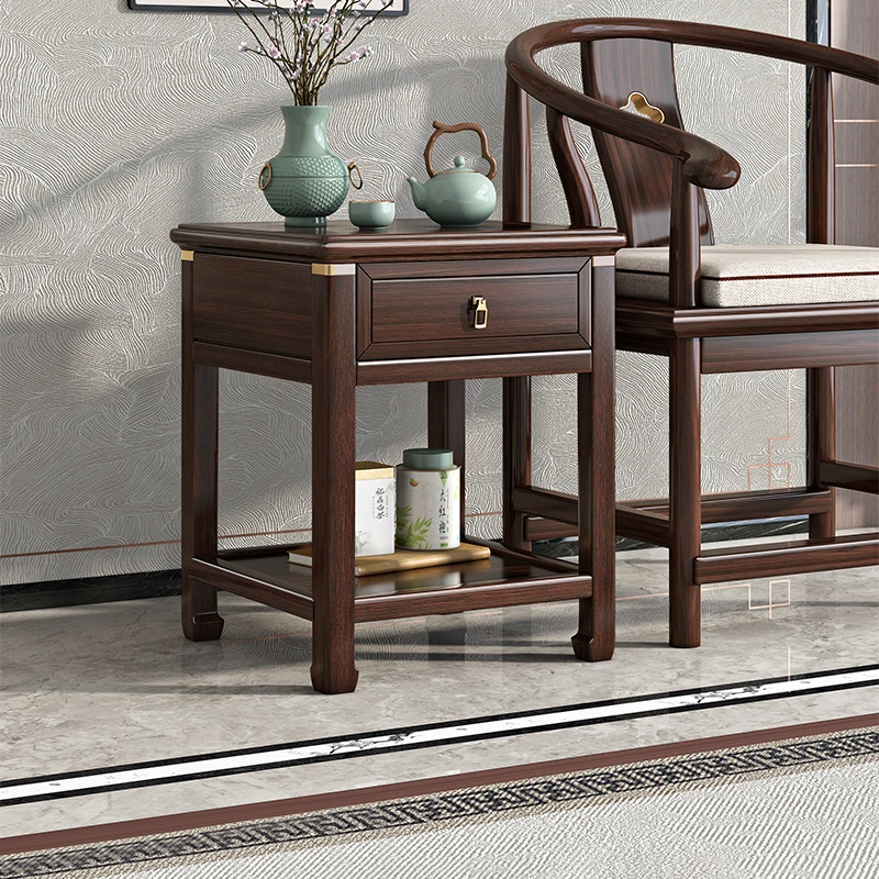 紫金檀木方几储物轻奢新中式客厅家用简约禅意泡茶桌阳台 M240201