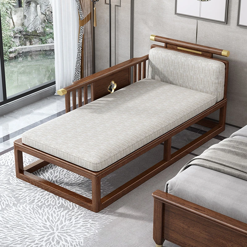 实木贵妃椅胡桃木客厅沙发单人椅躺椅美人榻卧室阳台贵妃塌210513