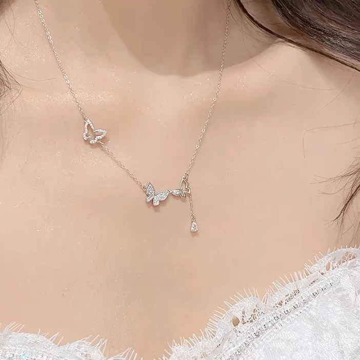 坠链均足银 纯银项链女生吊坠锁骨链闺蜜生日礼物送女友老婆妈妈