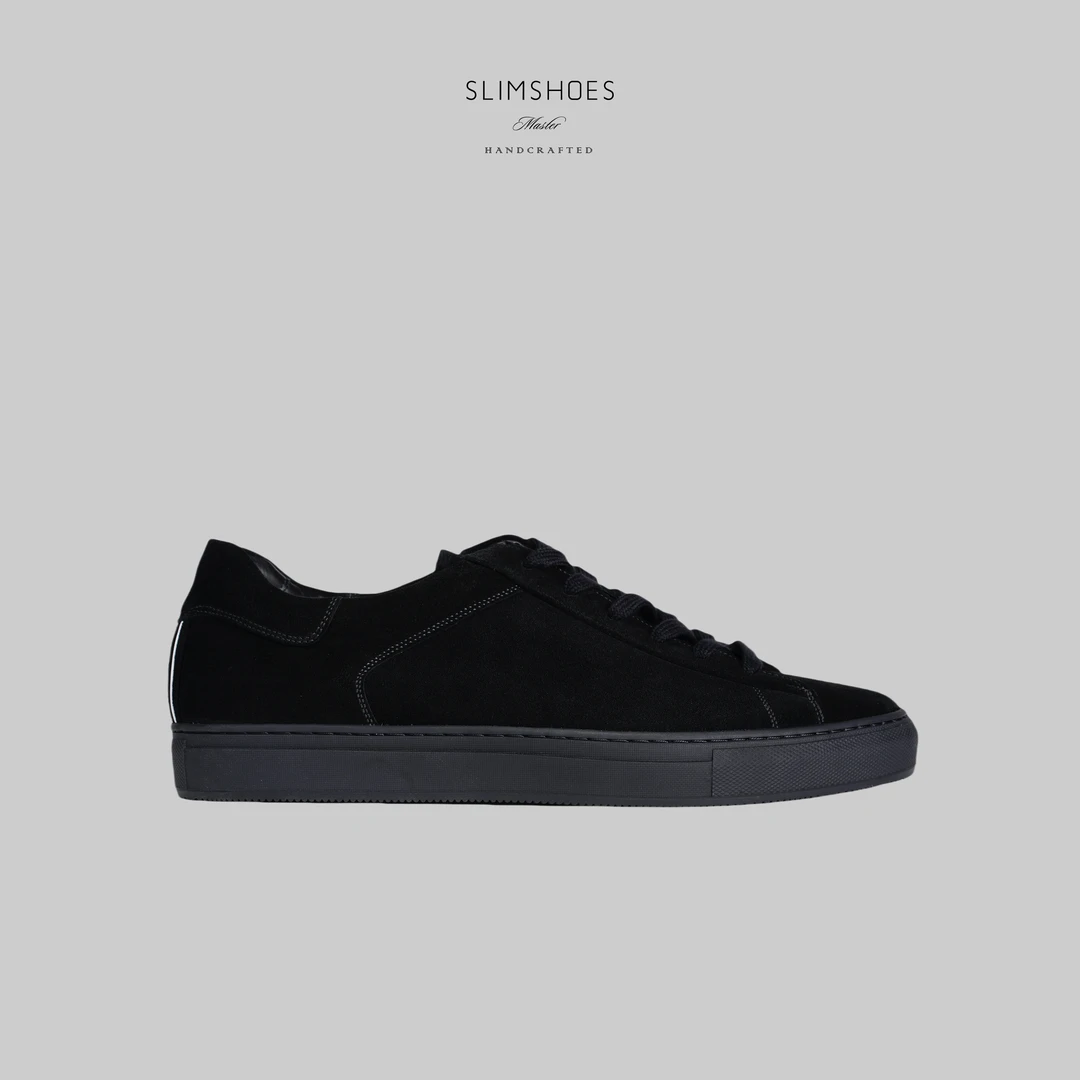 SLIMSHOES时另时尚百搭经典舒适平底透气系带黑色男士小白鞋板鞋