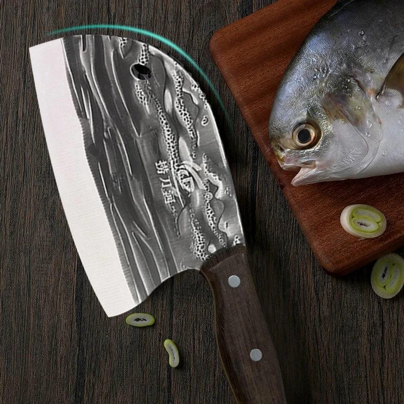 捞刀河锻打斩切两用刀手工切菜锋利持久耐磨鸡鸭鱼骨斩骨鸡翅木