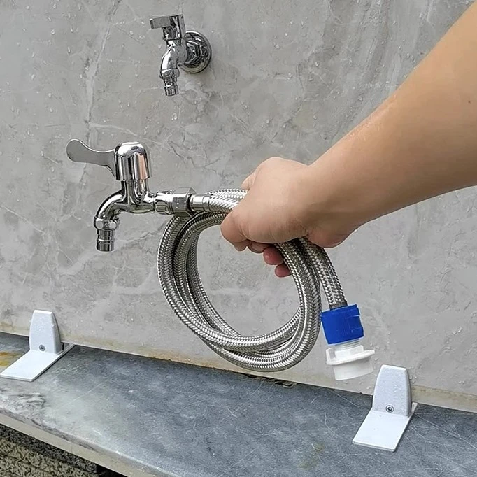 水龙头延伸器冷热通用加长不锈钢水管户外软管转接头水嘴带开关