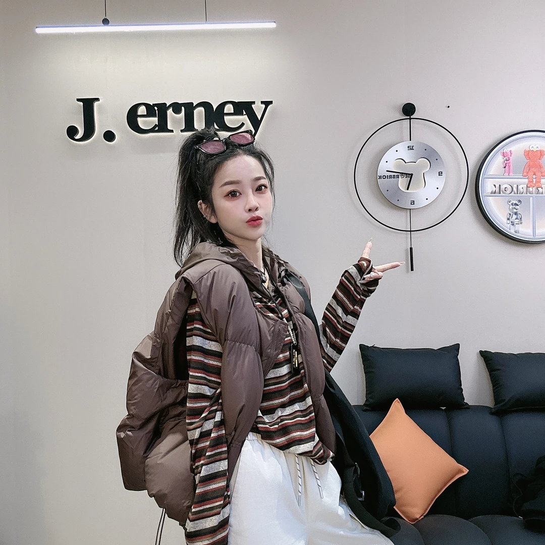 百搭2025年春季新款时尚拉链洋气设计感百搭宽松显瘦棉马甲女潮