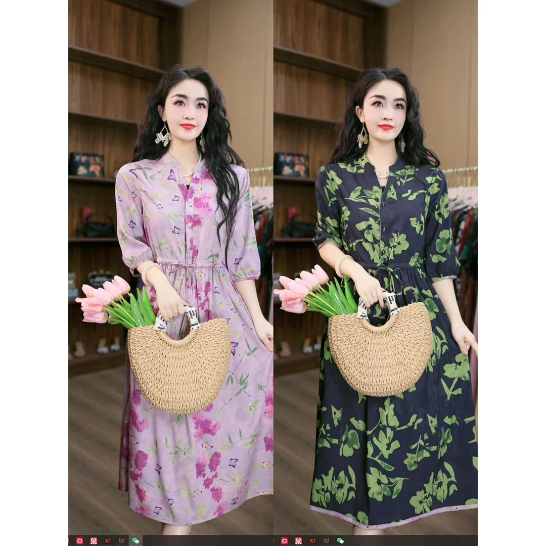 7779-30新款女士双面穿连衣裙