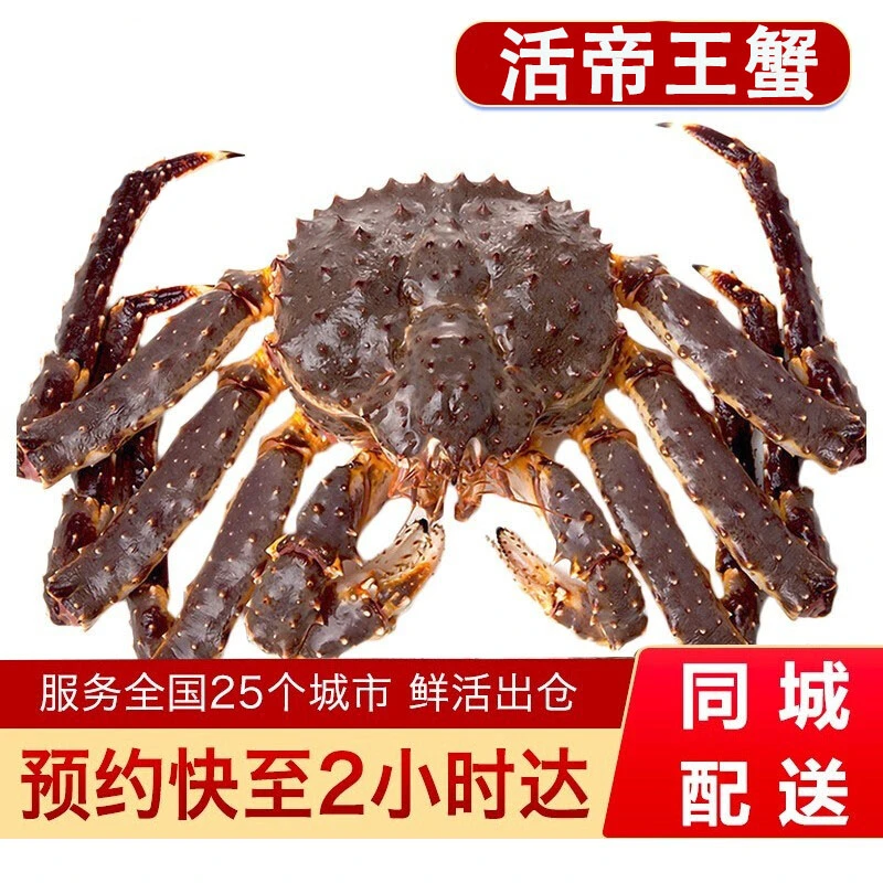 鲜活阿拉斯加帝王蟹活体发货俄罗斯帝王蟹海鲜皇帝蟹长脚蟹包活
