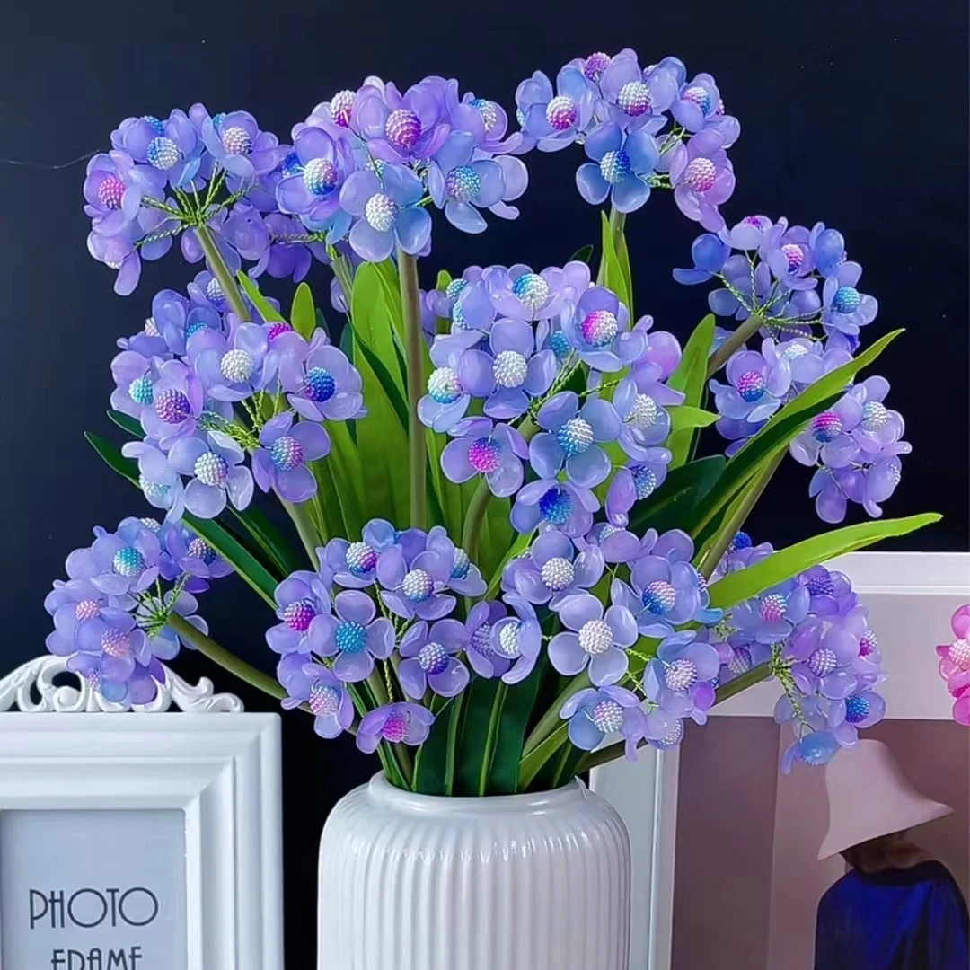 【不带花瓶】渐变绣球花 材料手工diy串珠仿真装饰花束