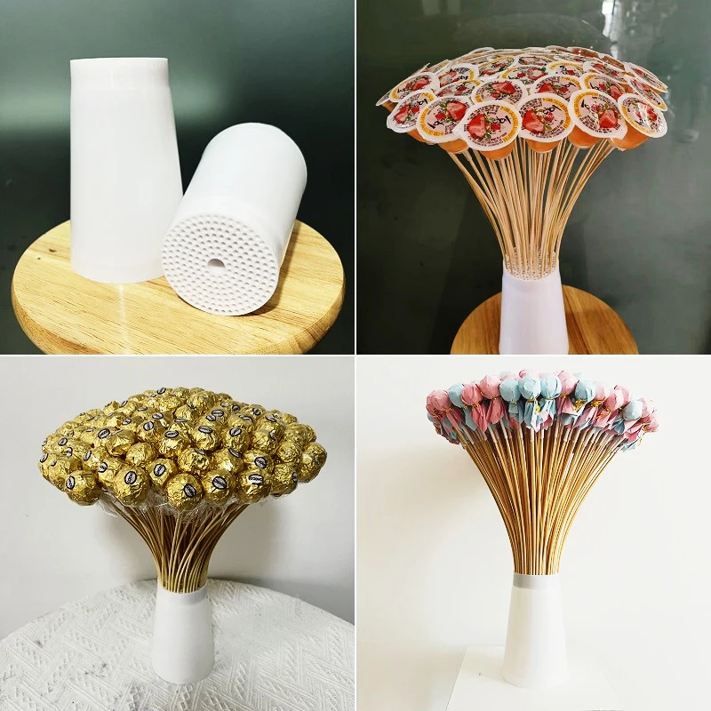 若诗花艺棒棒糖果冻巧克力插花桶包花神器套餐diy材料包装通用