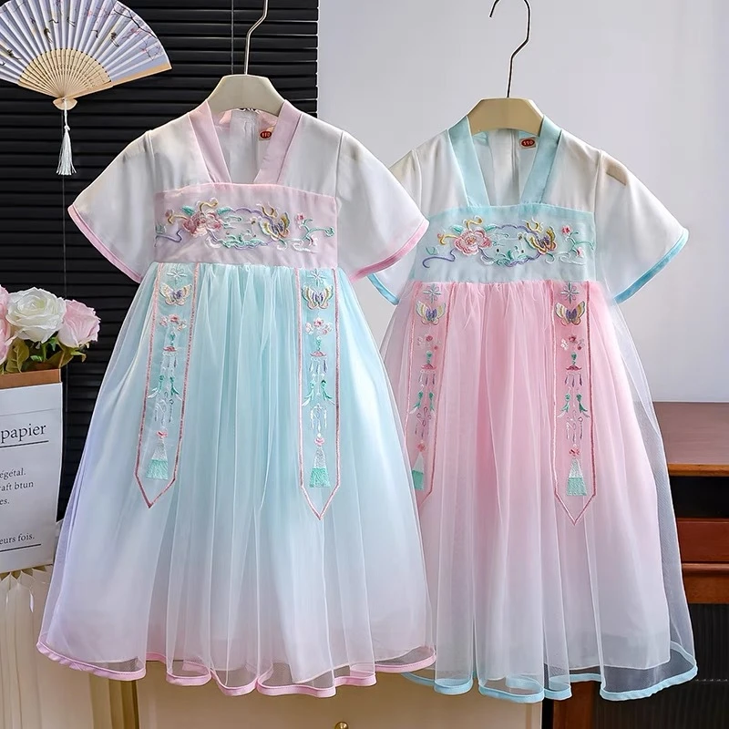 女童汉服夏款儿童古装连衣裙2025新款中国风夏装宝宝公主裙子夏季