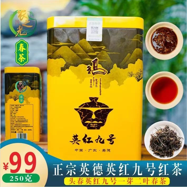 爆款英红九号头采明前春茶高香红茶英德茶厂直发顺丰快递包邮