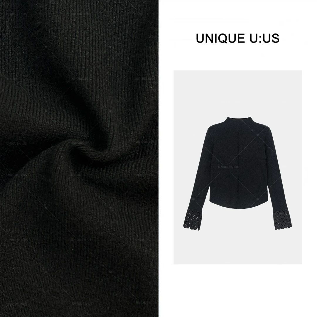 UNIQUE U:US【糯米衫】休闲百搭打底长袖上衣衫2411629