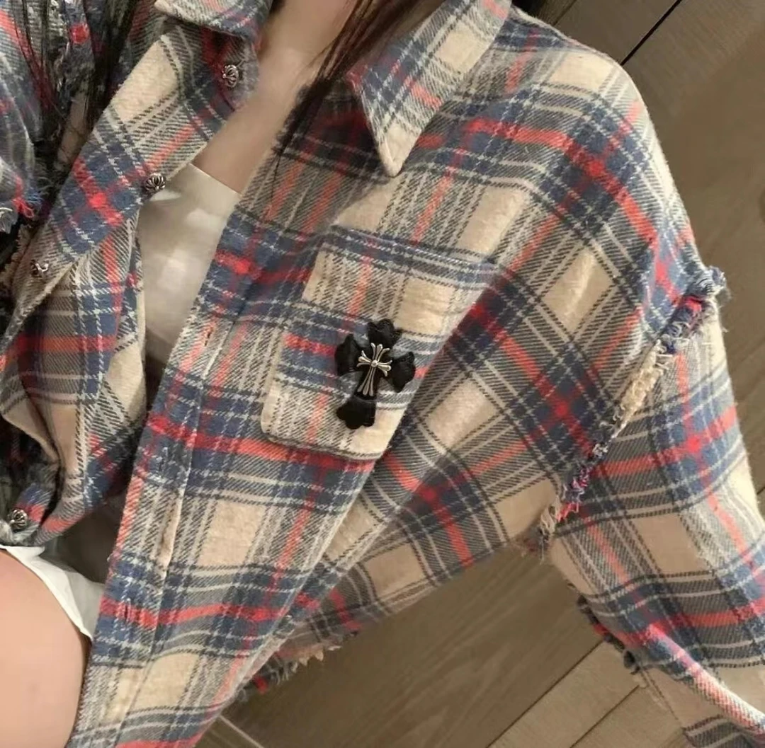 GABBY 精梳棉格子外套L1098